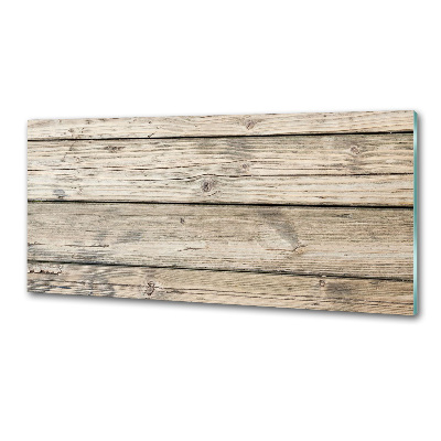 Pannello retrocucina con motivo in legno come sfondo