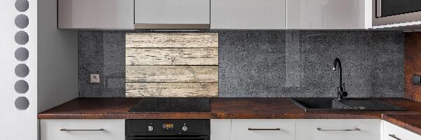 Pannello retrocucina con motivo in legno come sfondo