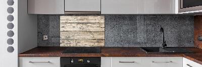 Pannello retrocucina con motivo in legno come sfondo