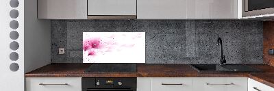 Pannello paraschizzi cucina con motivo a fiore rosa