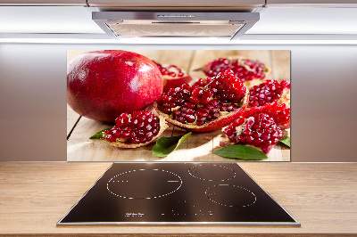 Rivestimento parete cucina con motivo di melograno e foglie