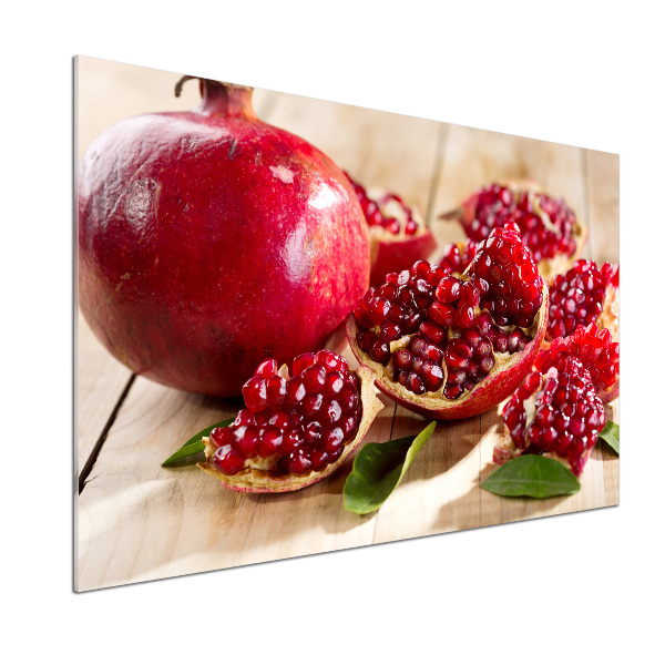 Rivestimento parete cucina con motivo di melograno e foglie