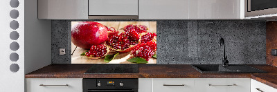 Rivestimento parete cucina con motivo di melograno e foglie