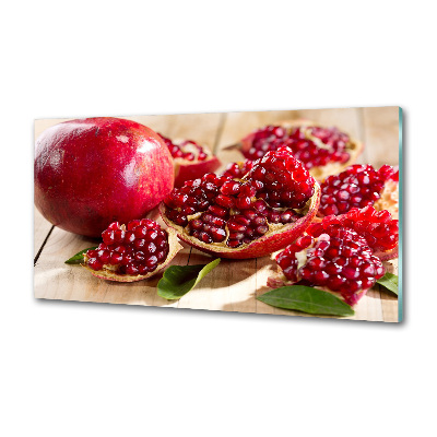 Rivestimento parete cucina con motivo di melograno e foglie