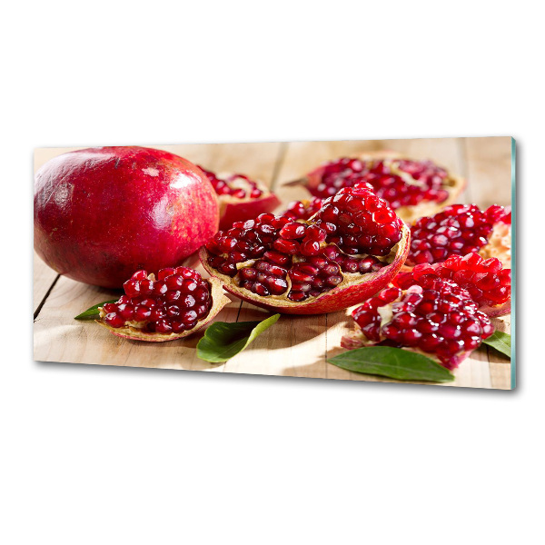 Rivestimento parete cucina con motivo di melograno e foglie