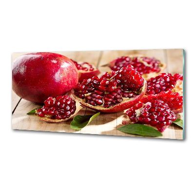 Rivestimento parete cucina con motivo di melograno e foglie