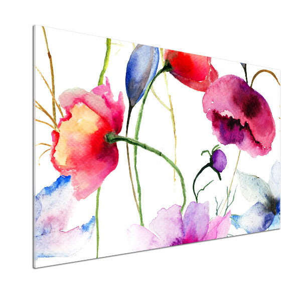 Pannello retrocucina con motivo di papaveri