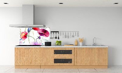 Pannello retrocucina con motivo di papaveri