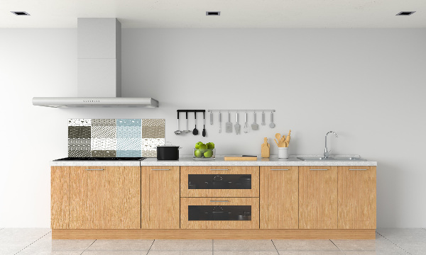 Rivestimento parete cucina con motivi geometrici