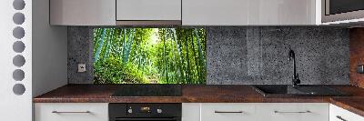 Rivestimento parete cucina con motivo foresta di bambù