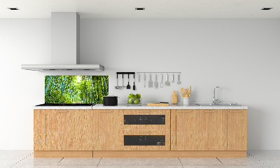Rivestimento parete cucina con motivo foresta di bambù