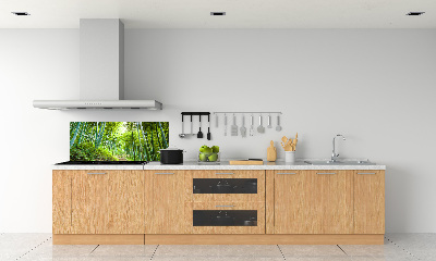 Rivestimento parete cucina con motivo foresta di bambù
