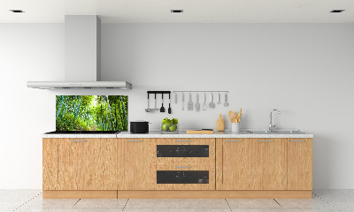 Rivestimento parete cucina con motivo foresta di bambù