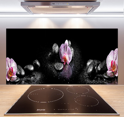 Rivestimento parete cucina con motivo Orchidea