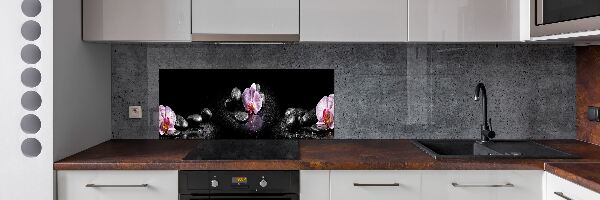 Rivestimento parete cucina con motivo Orchidea
