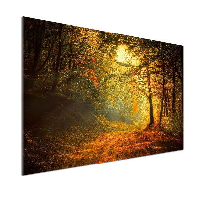 Rivestimento parete cucina con motivo Foresta in autunno