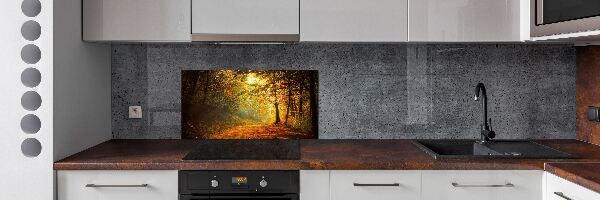 Rivestimento parete cucina con motivo Foresta in autunno