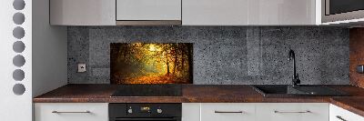 Rivestimento parete cucina con motivo Foresta in autunno