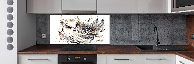 Pannello paraschizzi cucina con motivo a gufo