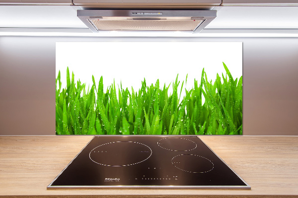 Rivestimento parete cucina con motivo a erba