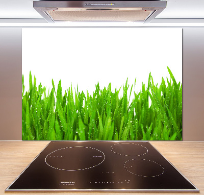 Rivestimento parete cucina con motivo a erba