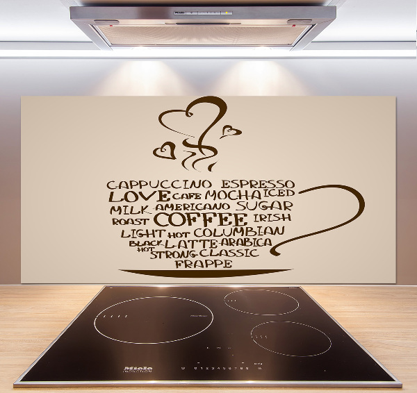 Pannello retrocucina con stampa raffigurante una tazza di caffè