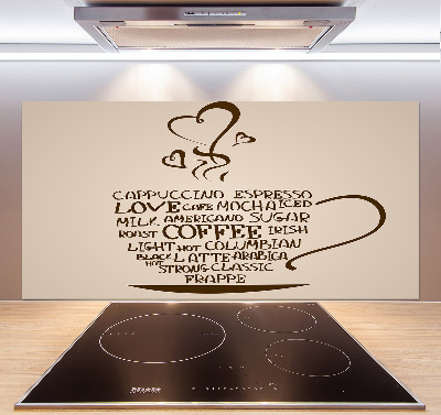 Pannello retrocucina con stampa raffigurante una tazza di caffè