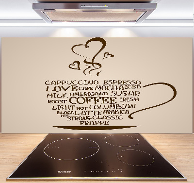 Pannello retrocucina con stampa raffigurante una tazza di caffè