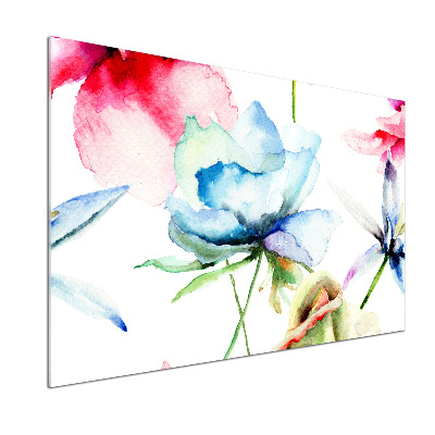 Pannello paraschizzi cucina con motivo di papaveri