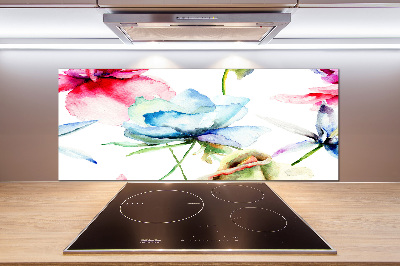 Pannello paraschizzi cucina con motivo di papaveri