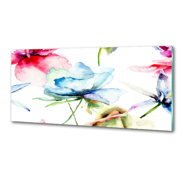 Pannello paraschizzi cucina con motivo di papaveri