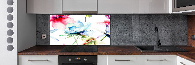 Pannello paraschizzi cucina con motivo di papaveri