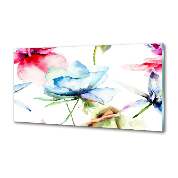 Pannello paraschizzi cucina con motivo di papaveri