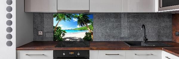 Pannello paraschizzi cucina con stampa a tema Spiaggia delle Seychelles