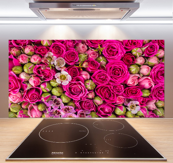 Pannello paraschizzi cucina con motivo di rose