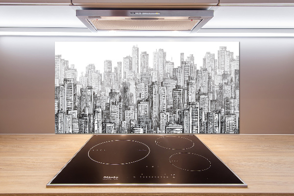 Pannello paraschizzi cucina con motivo Grattacieli