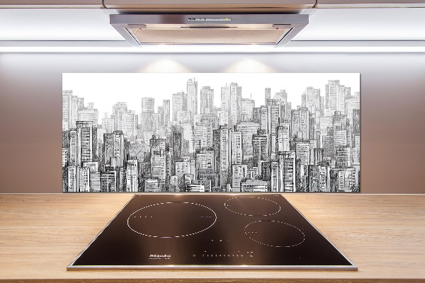 Pannello paraschizzi cucina con motivo Grattacieli