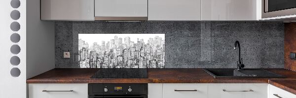 Pannello paraschizzi cucina con motivo Grattacieli