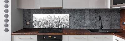 Pannello paraschizzi cucina con motivo Grattacieli