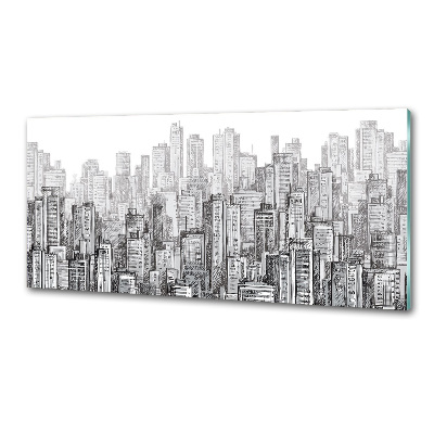 Pannello paraschizzi cucina con motivo Grattacieli