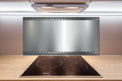 Pannello paraschizzi cucina con motivo a sfondo metallico