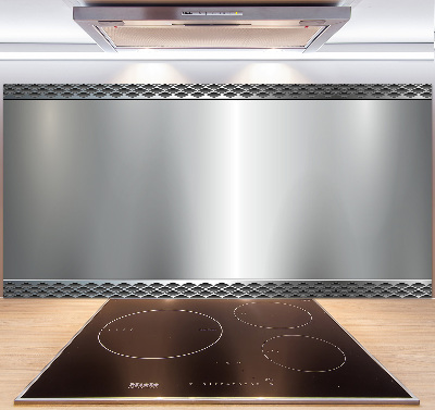 Pannello paraschizzi cucina con motivo a sfondo metallico