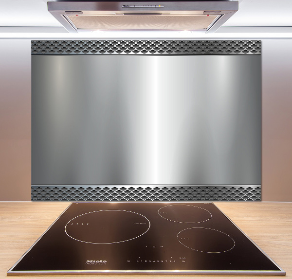 Pannello paraschizzi cucina con motivo a sfondo metallico