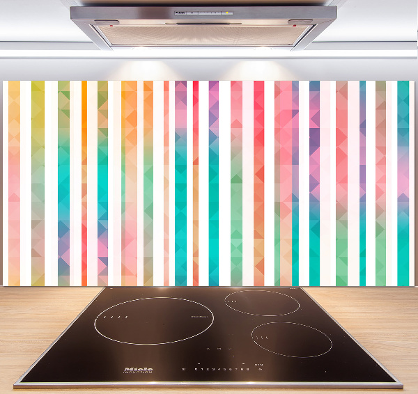 Rivestimento parete cucina con strisce arcobaleno