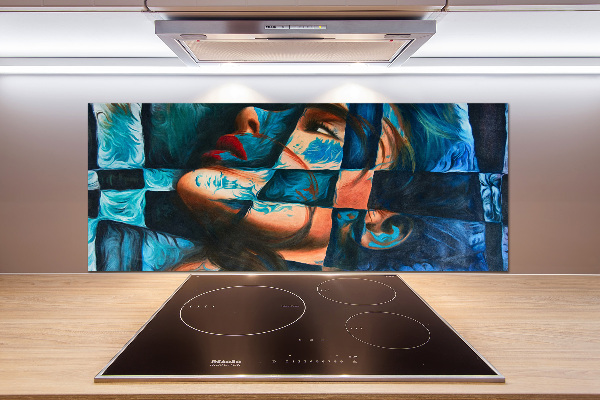 Pannello retrocucina con stampa di donna astratta