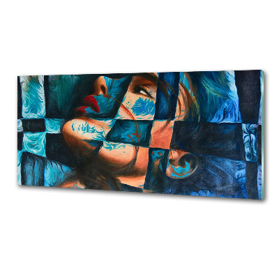 Pannello retrocucina con stampa di donna astratta