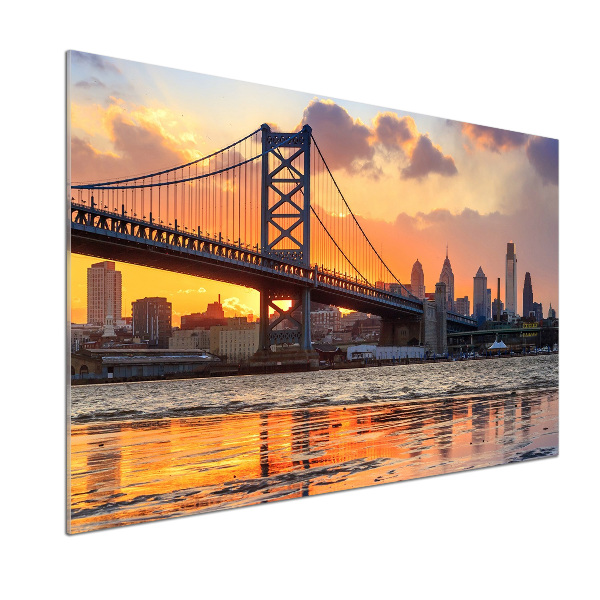 Rivestimento parete cucina con motivo Ponte di Filadelfia