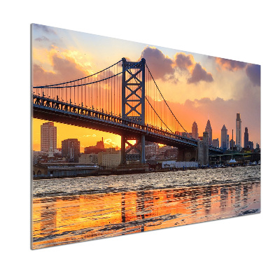 Rivestimento parete cucina con motivo Ponte di Filadelfia