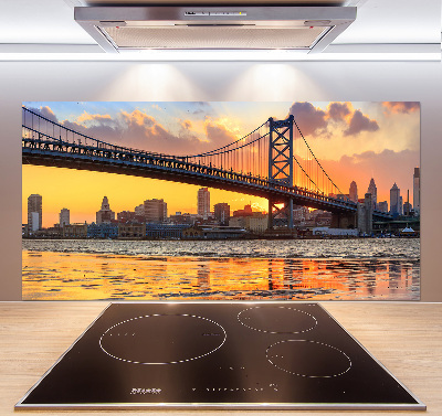 Rivestimento parete cucina con motivo Ponte di Filadelfia