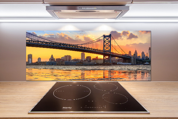 Rivestimento parete cucina con motivo Ponte di Filadelfia